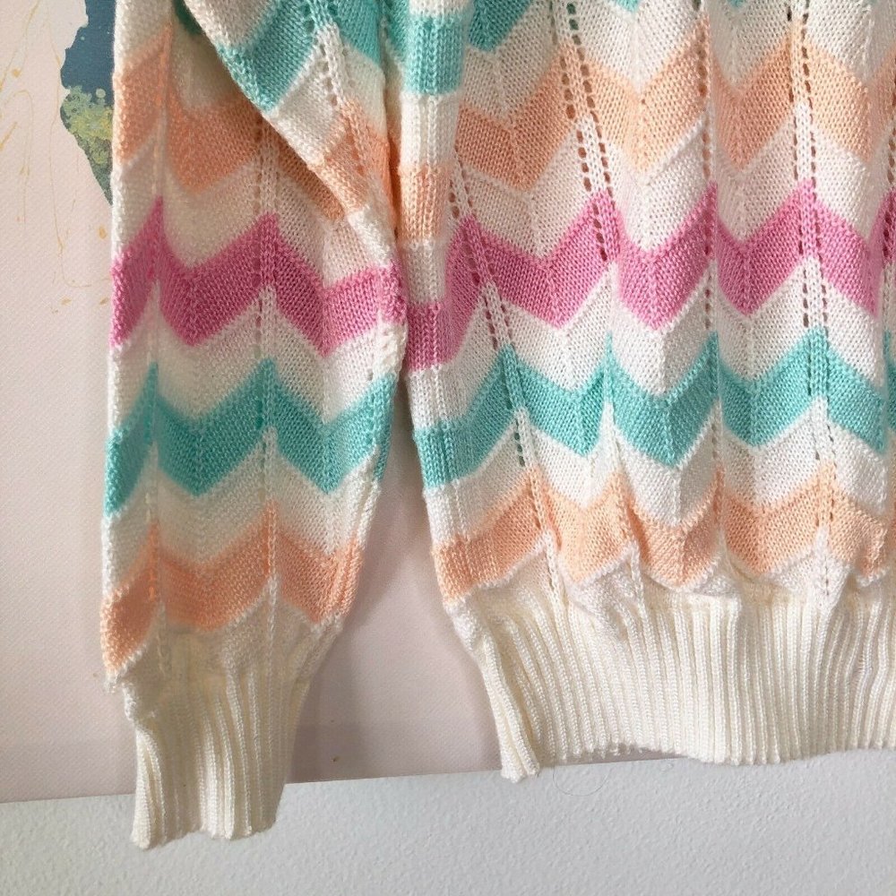 VTG Jolie New York Sweater Chevron Pastel - Picture 3 of 6